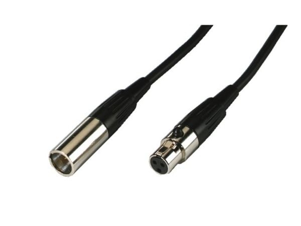 Monacor MCM-500/SW, mini XLR (3-pin), Hankjønn, mini XLR (3-pin), Hunkjønn, 5 m, Sort