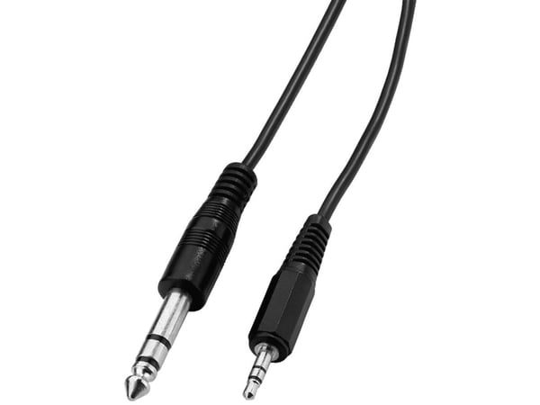 Monacor ACS-2635, 3.5mm, Hankjønn, 6.35mm, Hankjønn, 2 m, Sort
