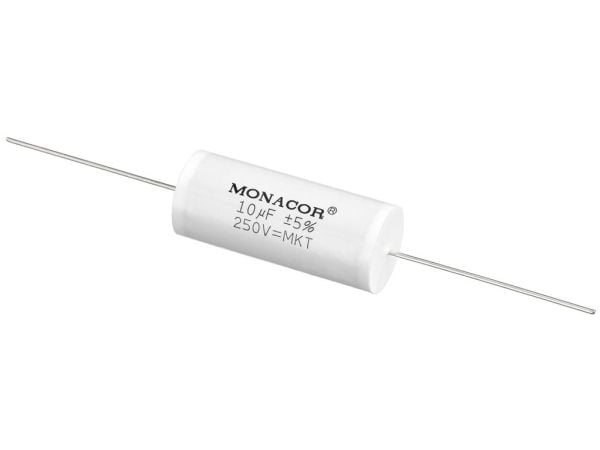 Monacor MKTA-100, Film, Sylindriske, Hvit, 10000 nF, 250 V, 46 mm