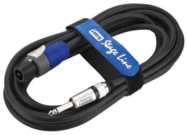 Monacor MSCN-8050/SW, Speakon, Hankjønn, 6.35mm, Hankjønn, 5 m, Sort