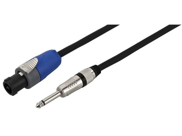 Monacor MSCN-8050/SW, Speakon, Hankjønn, 6.35mm, Hankjønn, 5 m, Sort