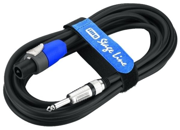 Monacor MSCN-8100/SW, Speakon, Hankjønn, 6.35mm, Hankjønn, 10 m, Sort