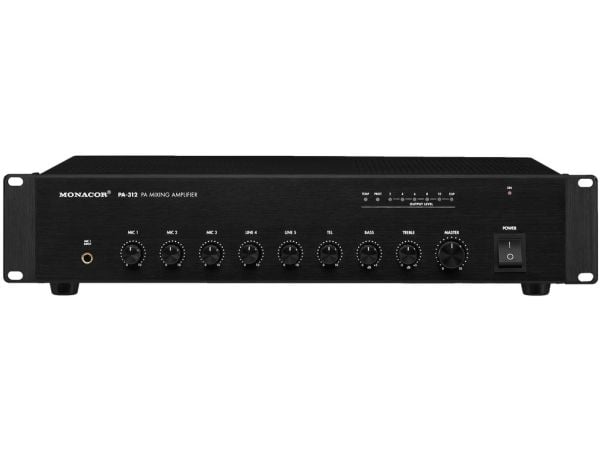 Monacor PA-312, 1.0 kanaler, 0,5%, 80 dB, 50 - 16000 Hz, XLR / RCA, 6,3 mm