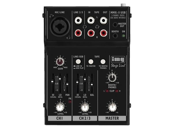IMG Stage Line MMX-11USB, 2 kanavaa, Musta