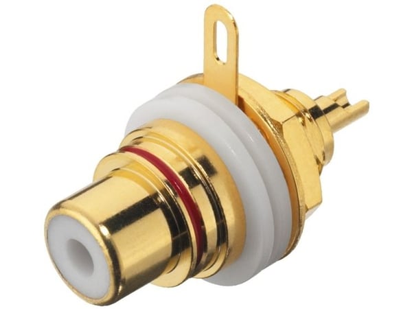 Monacor T-710GI, RCA jack, Sort, Gull, Rød, Metall, Gull