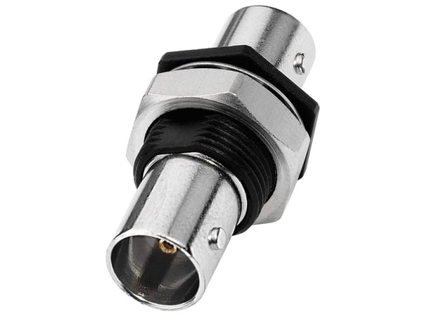 Neutrik NTR-NBB75FI, BNC, Svart, Sølv, Messing, Polyoksymetylen (POM), PTFE, Gull, IEC 6016908, MIL 348A, 16 mm