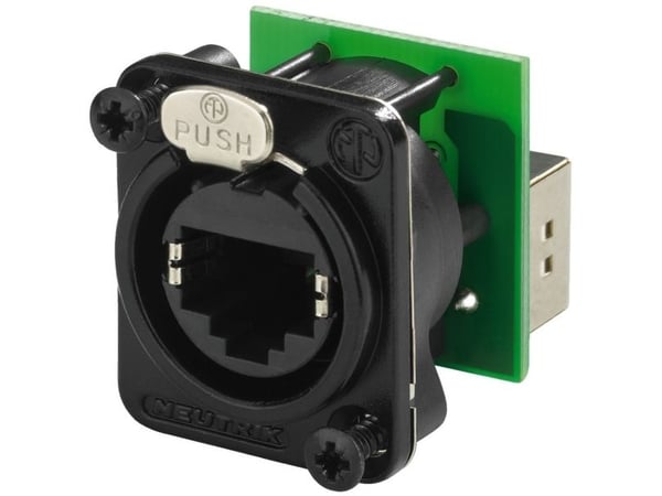 Neutrik NE8FDP-B, RJ-45, Sort, Grønn, Sølv, Hunkjønn, Rett, Cat5e, Nikkel/gull
