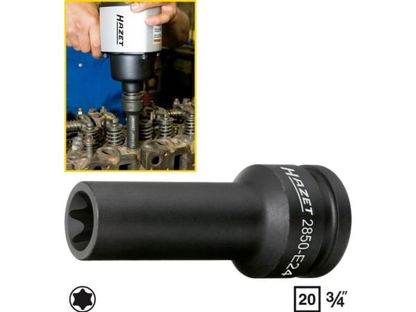 HAZET 2850-E24, Stikkontakt, 3/4", Metrisk, 1 hoder, 20 mm, E24