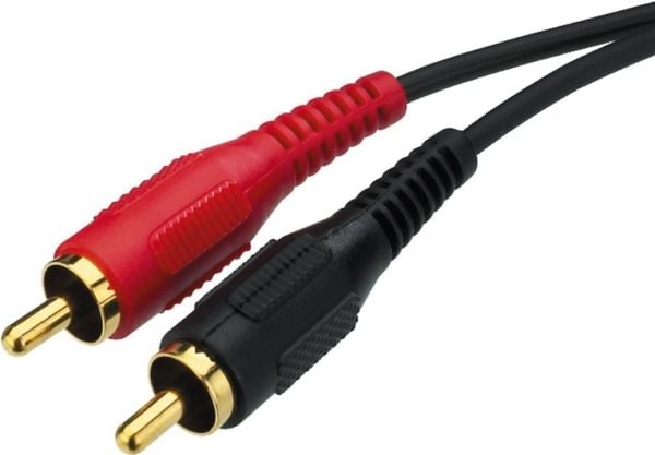 Monacor AC-122G, 2 x RCA, Hankjønn, 2 x RCA, Hankjønn, 1,2 m, Svart