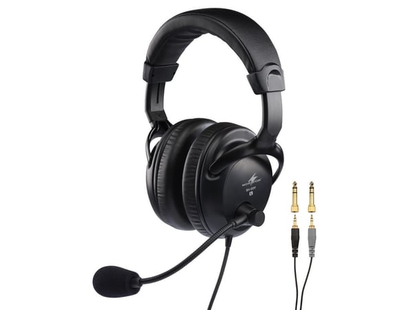 Monacor BH-009, Koblet med ledninger (ikke trådløs), Samtaler/musikk, 20 - 20000 Hz, 375 g, Hodesett, Sort