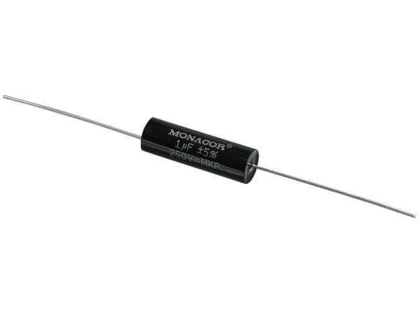 Monacor MKPA-10, Film, Sylindriske, Sort, 1000 nF, 250 V, 31 mm