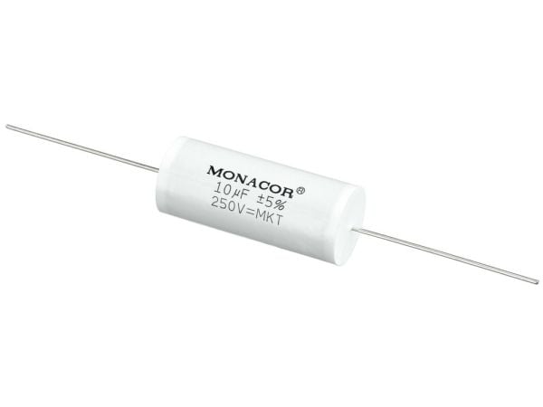 Monacor MKTA-100, Film, Sylindriske, Hvit, 10000 nF, 250 V, 46 mm