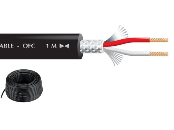 Monacor MLC-52/SW, Fiberoptisk, 50 m, Sort