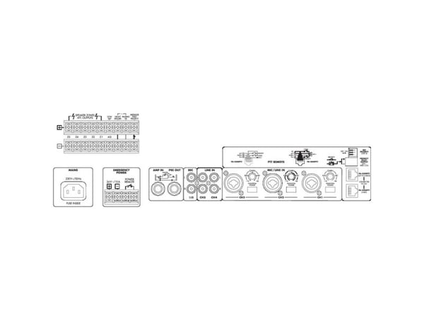 Monacor PA-1120, 5.0 kanaler, 170 W, 1%, 55 - 16000 Hz, Klemmer, 6,3 mm