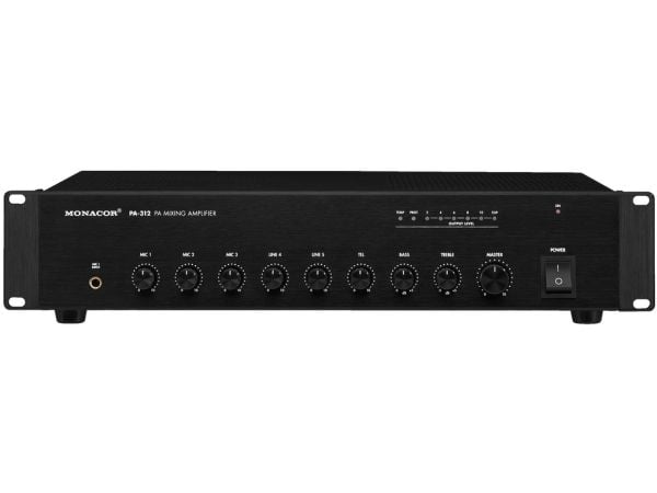 Monacor PA-312, 1.0 kanaler, 0.5%, 80 dB, 50 - 16000 Hz, XLR / RCA, 6.3 mm