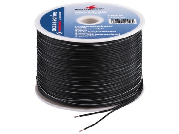Monacor SPC-75/SW, Terminal, Terminal, Kobber, 100 m, Sort
