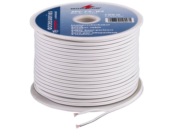 Monacor SPC-75/WS, Terminal, Terminal, Koppar, 100 m, Vit