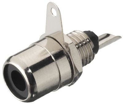 Monacor T-706, RCA-liitin, Metallinen, Metalli, Nikkeli