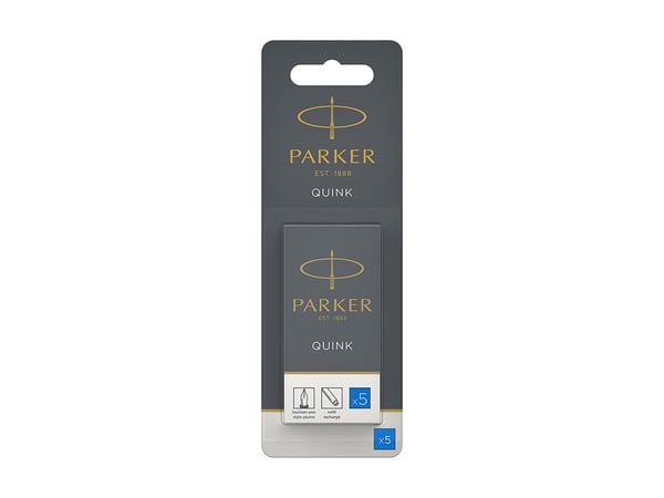 Parker Long PARKER QUINK fyllepennpatroner, blå, 5 stk.