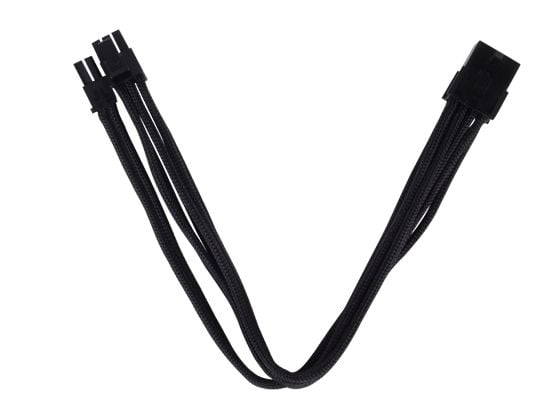 SilverStone PP07 - Virran jatkokaapeli - 8-nastainen PCIe-virta (naaras) - 8-nastainen PCIe-virta (6+2) (uros) - 25 cm - musta