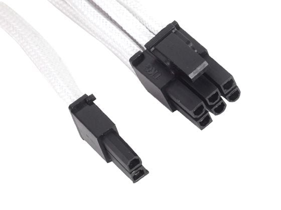 SilverStone PP07 - Strømforlengelseskabel - 8-pins PCIe-strøm (6+2) (hunn) til 8-pins PCIe-strøm (hann) - 25 cm - hvit