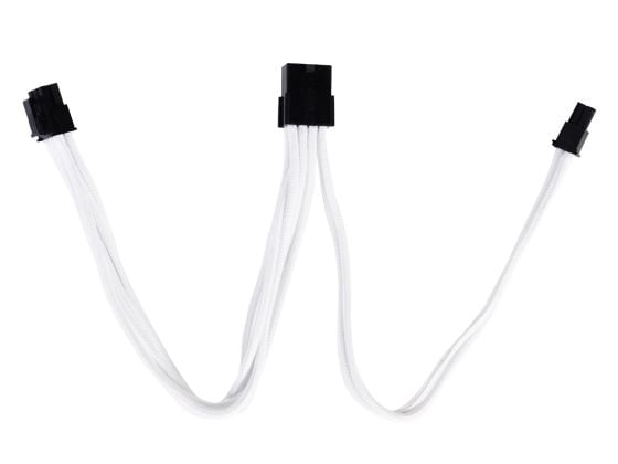 SilverStone PP07 - Strømforlengelseskabel - 8-pins PCIe-strøm (6+2) (hunn) til 8-pins PCIe-strøm (hann) - 25 cm - hvit