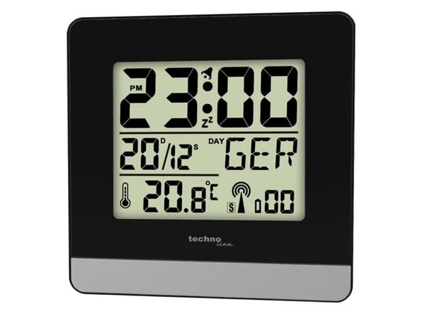 Technoline WT260, Digital vekkerklokke, Svart, Sølv, 12/24h, F, °C, LCD, Batteri