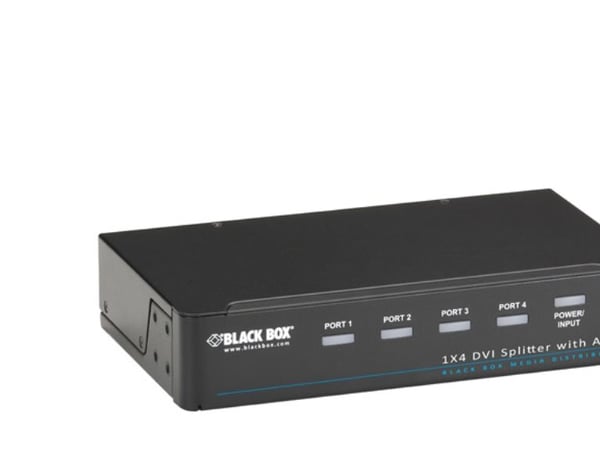 Black Box DVI-D Splitter with Audio and HDCP, 1 x 4 - Video/lyd-splitter - 4 x DVI + 4 x lyd - stasjonær - TAA-samsvar