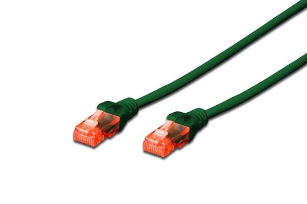 DIGITUS Professional - Koblingskabel - RJ-45 (hann) til RJ-45 (hann) - 25 cm - UTP - CAT 6 - med støvel, halogenfri, uten hindringer - grønn