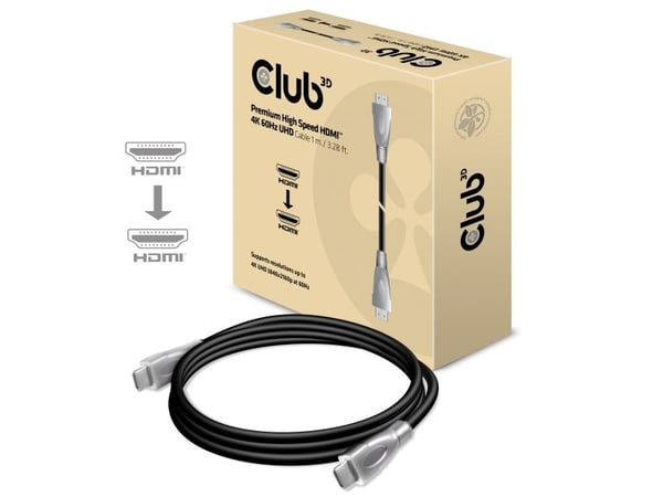 Club 3D CAC-1311 - HDMI-kabel - HDMI hann til HDMI hann - 1 m - 4K-støtte