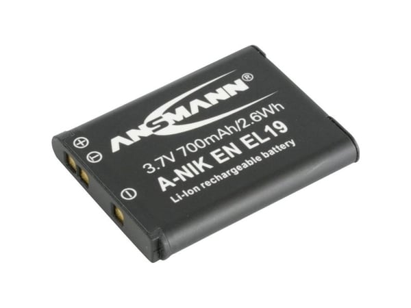 ANSMANN A-Nik EN EL 19 - Batteri - Li-Ion - 700 mAh - för Nikon Coolpix A100, A300, S2900, S32, S33, S3700, S5300, S6800, S6900, S7000, W100, W150