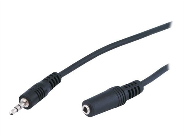 MicroConnect - Lydkabel - mini-phone stereo 3.5 mm hann til mini-phone stereo 3.5 mm hunn - 5 m