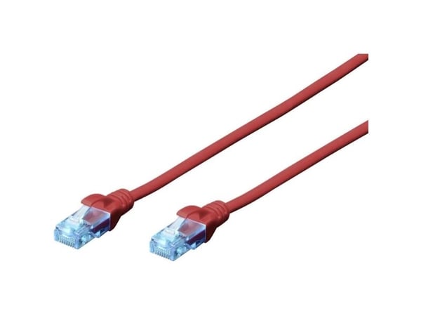 DIGITUS Ecoline - Liitäntäkaapeli - RJ-45 (han) til RJ-45 (han) - 1 m - UTP - CAT 5e - booted - rød