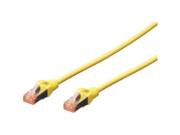 DIGITUS Patch Cable - Koblingskabel - RJ-45 (hann) til RJ-45 (hann) - SFTP - CAT 6 - med støvel, halogenfri, uten hindringer - gul, RAL 1018