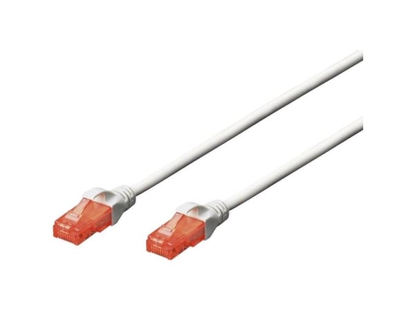 DIGITUS Professional - Koblingskabel - RJ-45 (hann) til RJ-45 (hann) - 5 m - UTP - CAT 6e - halogenfri, formstøpt, uten hindringer - hvit
