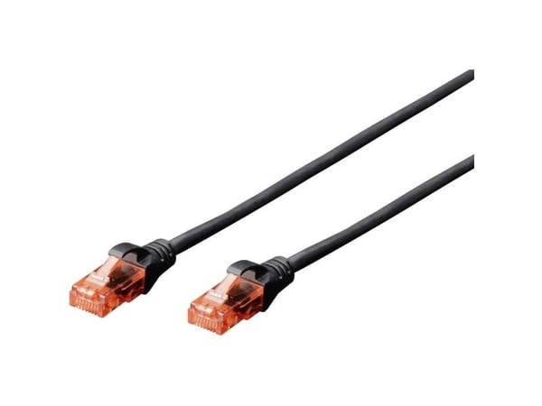 DIGITUS Professional - Koblingskabel - RJ-45 (hann) til RJ-45 (hann) - UTP - CAT 6 - med støvel, uten hindringer - svart