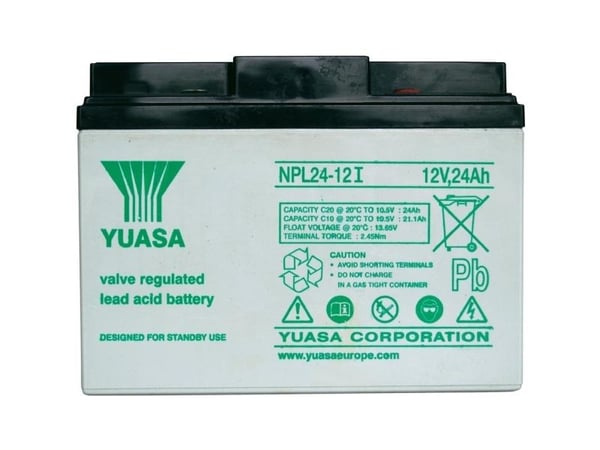 Yuasa NPL24-12 Blybatteri 12 V 24 Ah Blyfleece (B x H x D) 166 x 125 x 175 mm M5-skruekobling Vedlikeholdsfri
