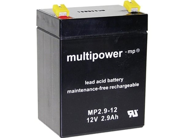 Multipower MP2,9-12 blybatteri 12 V 2,9 Ah vedlikeholdsfritt