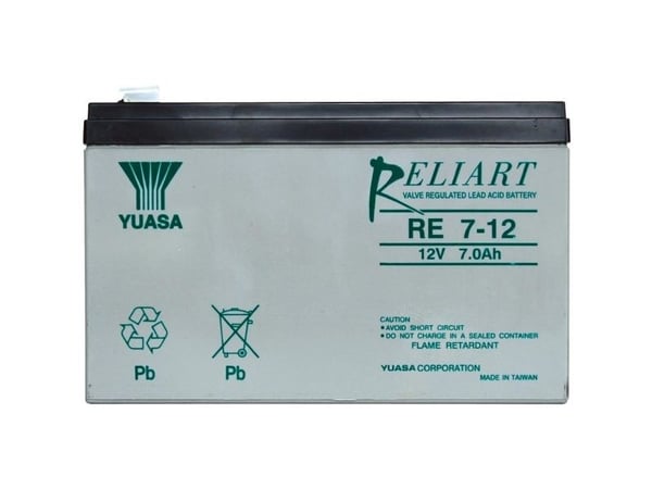 Yuasa RE7-12 Blybatteri 12 V 7 Ah Blyfleece (B x H x D) 151 x 98 x 65 mm Flatplugg 6,35 mm Vedlikeholdsfri