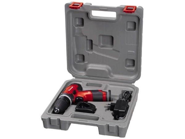 Einhell TH-CD 12-2 Li, Boremaskin med pistolgrep, Nøkkelløs, Sort, Rød, 1 cm, 350 RPM, 1300 RPM