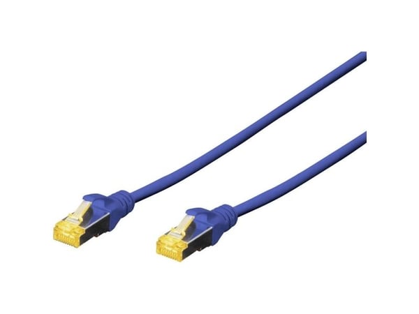 DIGITUS - Koblingskabel - RJ-45 (hann) til RJ-45 (hann) - SFTP - CAT 6a - med støvel, halogenfri, formstøpt, uten hindringer, flertrådet - blå, RAL...