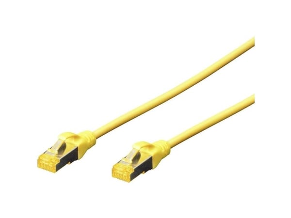 DIGITUS - Koblingskabel - RJ-45 (hann) til RJ-45 (hann) - SFTP - CAT 6a - med støvel, halogenfri, uten hindringer - gul