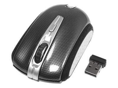 DELTACO MS-461 - Mus - optisk - 2 knapper - trådløs - USB trådløs mottaker - svart/grå