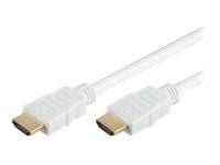 MicroConnect High Speed HDMI with Ethernet - HDMI-kabel med Ethernet - HDMI hann til HDMI hann - 10 m - hvit