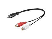 MicroConnect - Lydsplitter - RCA hann til RCA hunn - 20 cm