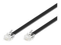 MicroConnect Modular Straight - Telefonkabel - RJ-12 (hann) til RJ-12 (hann) - 2 m - svart