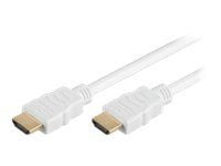MicroConnect High Speed HDMI with Ethernet - HDMI-kabel med Ethernet - HDMI hann til HDMI hann - 5 m - hvit