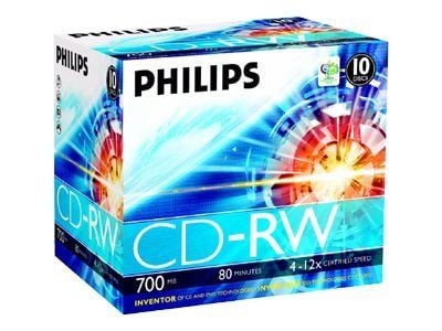 Philips CW7D2NJ10 - 10 x CD-RW - 700 MB (80 min) 4x - 12x - cd-kotelo
