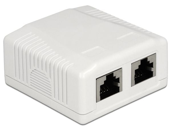 DeLOCK 86197, 2 x RJ-45, Valkoinen, TIA-568A/B, 59 mm, 61 mm, 29,5 mm