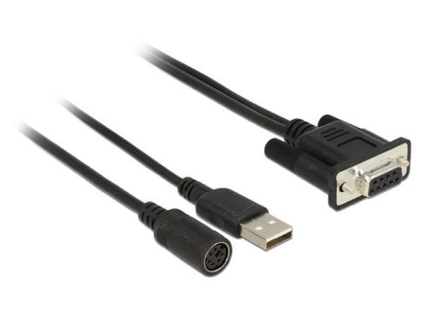 Navilock 62907, DB9, MD6 + USB A, Musta, 1 kpl, Taiwan